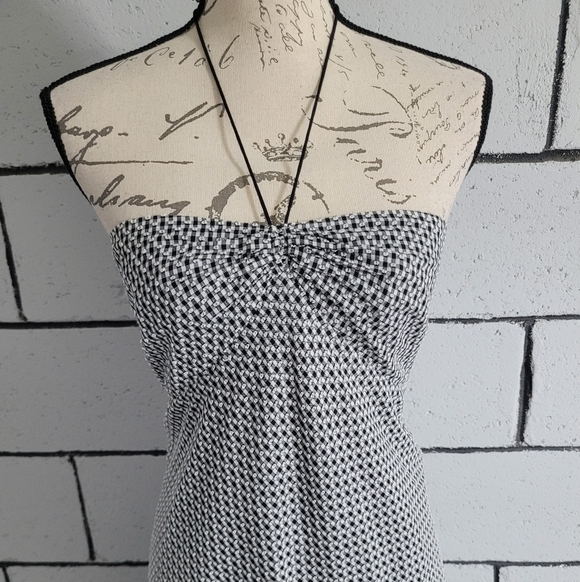 BUNDLE SALE! LOFT Strapless Black & White Patterned Summer Dress Sz 10P - Picture 2 of 6